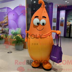 Oransje aubergine maskot...