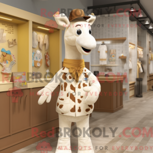 Cream Giraffe maskot...