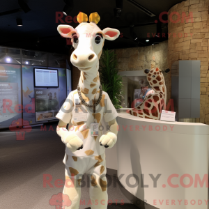 Cream Giraffe maskot...