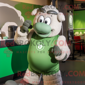 Green Ram mascot costume...