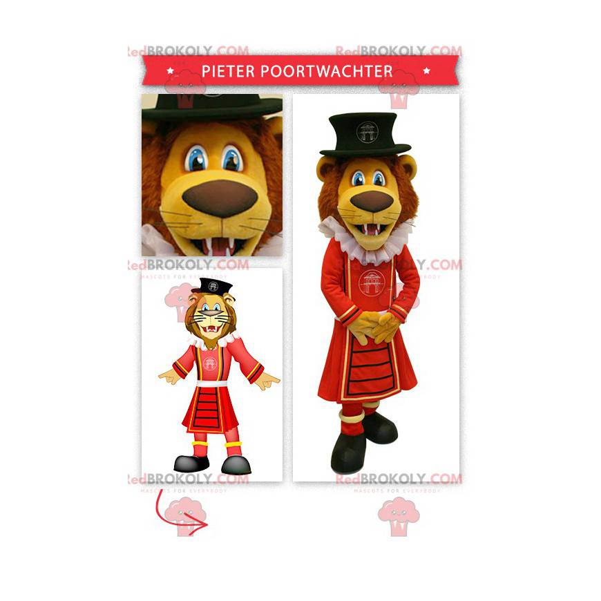 Lion maskot klædt som en konge - Redbrokoly.com