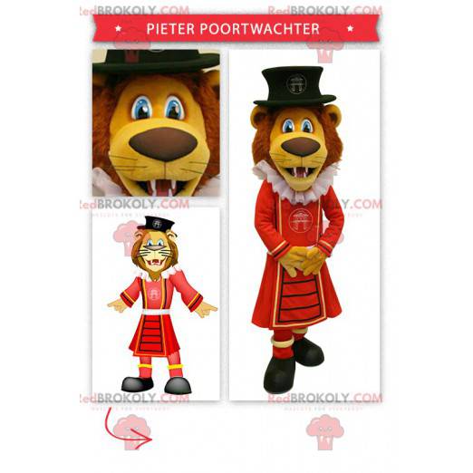 Lion mascotte gekleed als een koning - Redbrokoly.com