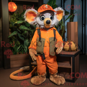 Orange Aye-Aye maskot...