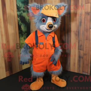 Orange Aye-Aye maskot...
