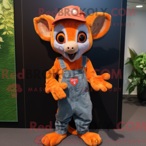 Orange Aye-Aye maskot...
