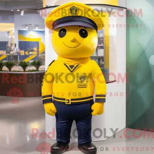 Yellow Navy Soldier mascot...