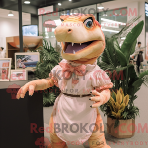 Peach Allosaurus mascot...