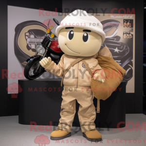 Beige Ramen maskot kostume...