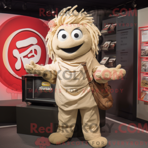 Beige Ramen-mascottekostuum...