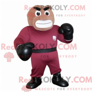 Maroon boksehandske maskot...