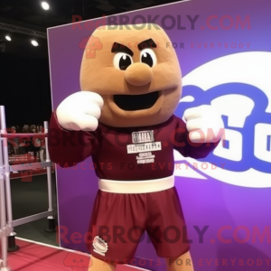 Maroon boksehandske maskot...