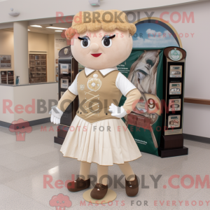 Beige irsk danser maskot...