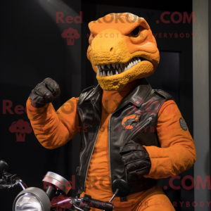 Orange Iguanodon mascot...