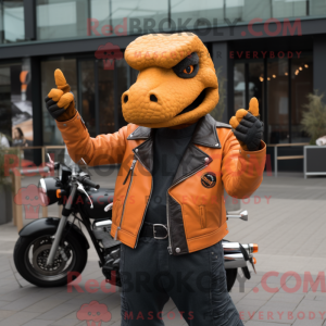 Orange Iguanodon maskot...