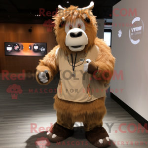 Tan Yak Maskottchen Kostüm...