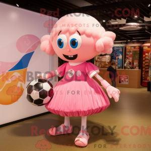 Roze voetbal mascotte...