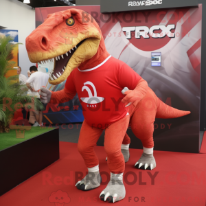 Rød T Rex máscara de...