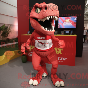 Rød T Rex máscara de...