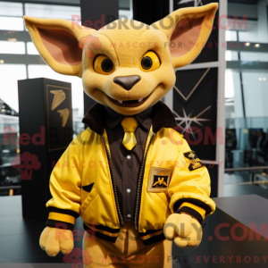 Gul Gargoyle maskot kostume...