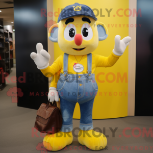 Yellow Mime mascot costume...