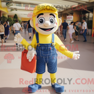 Geel Mime-mascottekostuum...