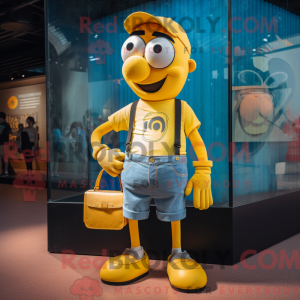 Geel Mime-mascottekostuum...