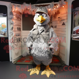 Sølv høner maskot kostyme...