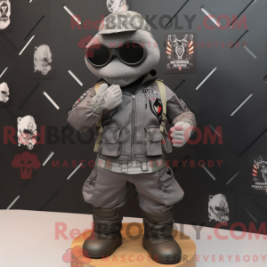 Gray Para Commando mascot...