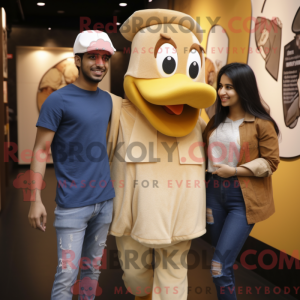 Beige Butter Chicken mascot...