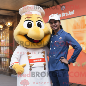 Beige Butter Chicken mascot...