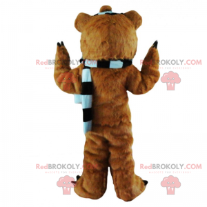 Maskot medvěda s pruhovým šátkem - strašidelný - Redbrokoly.com