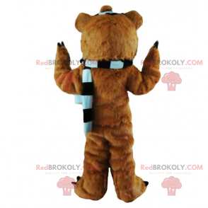 Bear maskot med stribetørklæde - Uhyggelig - Redbrokoly.com