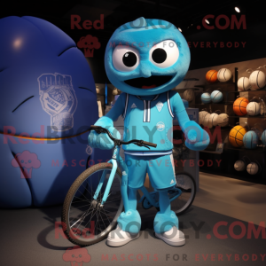 Cyan Basketball Ball maskot...