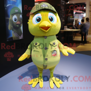 Olive Canary mascot costume...