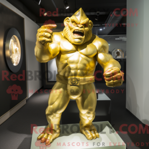 Gouden Ogre mascottekostuum...