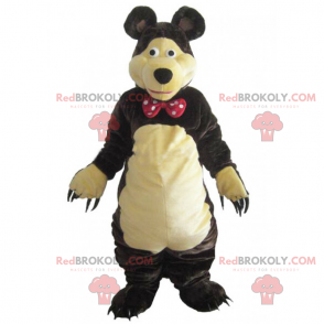 Bear mascot with polka dot bow tie - Redbrokoly.com