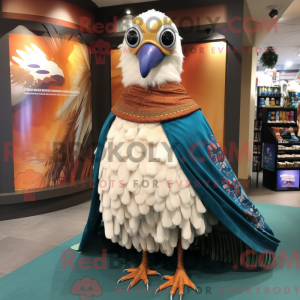 Tan Peacock maskot kostume...