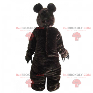 Mascote do urso com gravata borboleta de bolinhas -