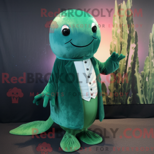 Skovgrøn Narhval maskot...