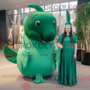 Forest Green Narwhal mascot...