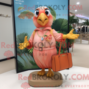Peach Parrot maskot kostume...