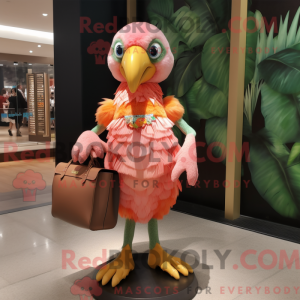 Peach Parrot mascot costume...
