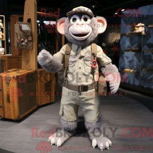 Grijze aap mascottekostuum...