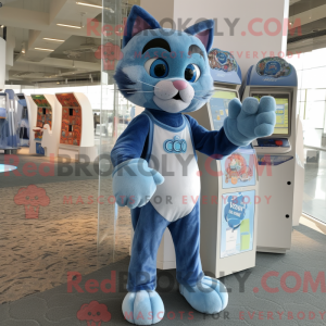 Máscara de gato azul com...