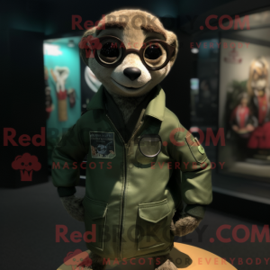 Grøn Meerkat maskot kostume...