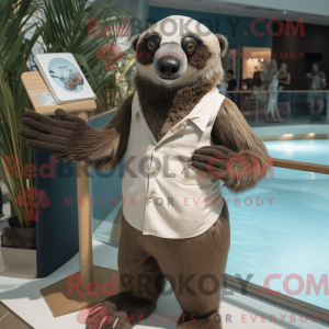 Tan Sloth Bear mascot...