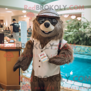 Tan Sloth Bear mascot...