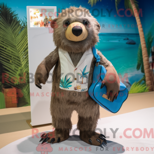 Tan Sloth Bear maskot...