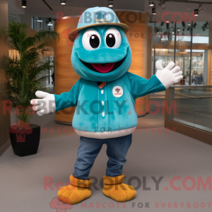 Teal Chief mascottekostuum...