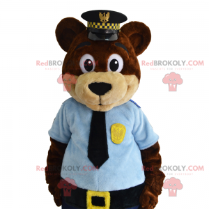 Bärenmaskottchen mit seiner Polizeiuniform - Redbrokoly.com